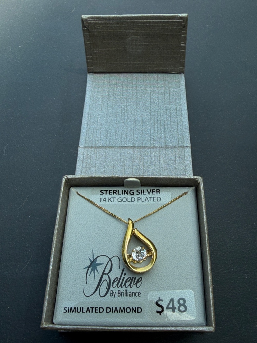 Believe By Brilliance Gold-Plated Teardrop Necklace - Gold